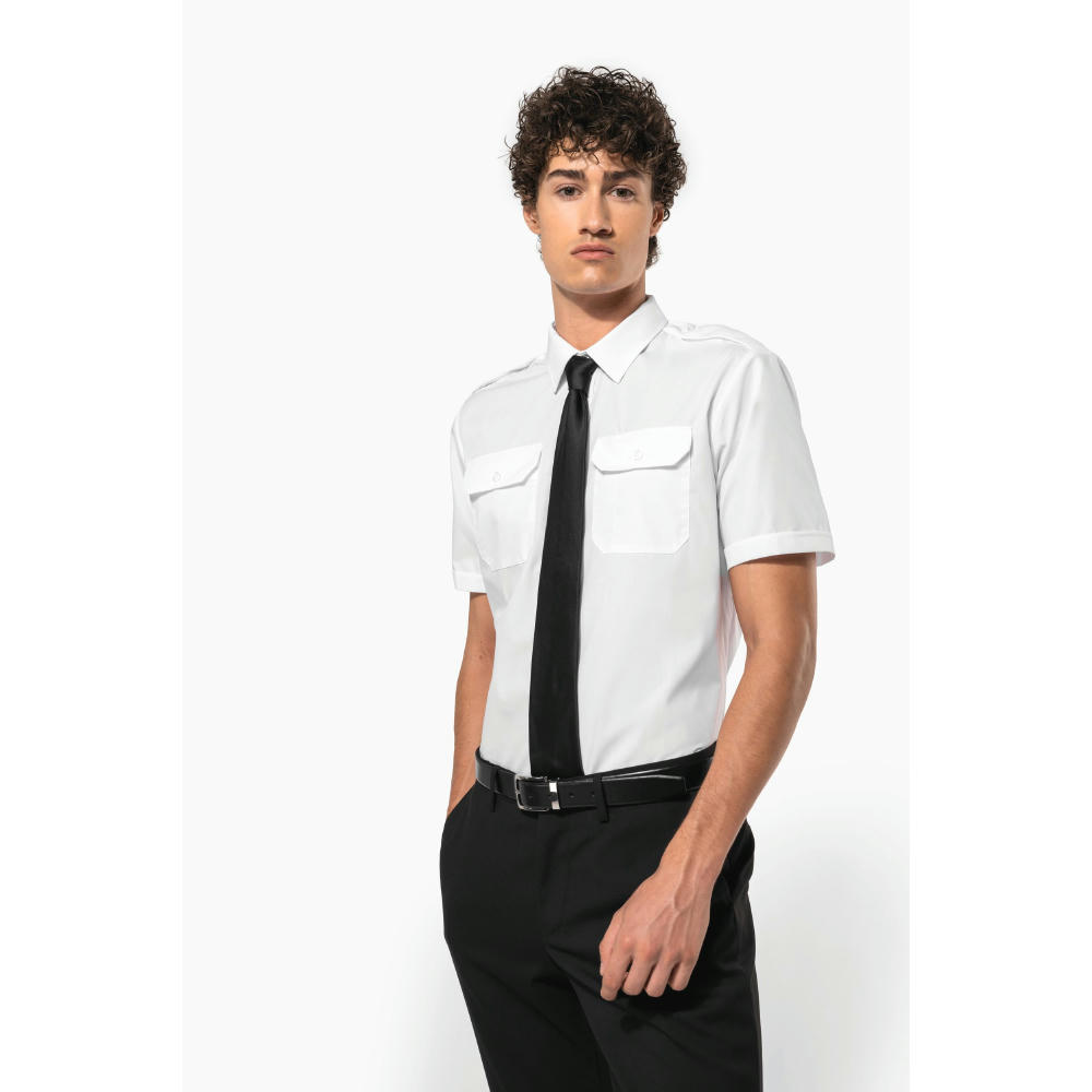 Camisa piloto manga corta hombre