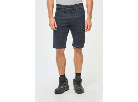 Bermuda denim multibolsillos hombre