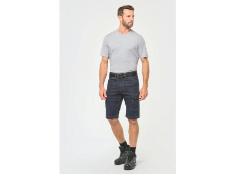 Bermuda denim multibolsillos hombre