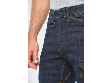 Bermuda denim multibolsillos hombre