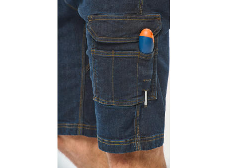 Bermuda denim multibolsillos hombre