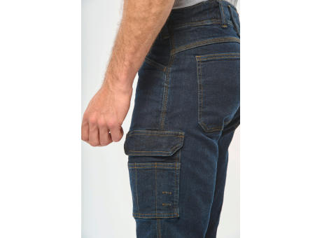 Bermuda denim multibolsillos hombre