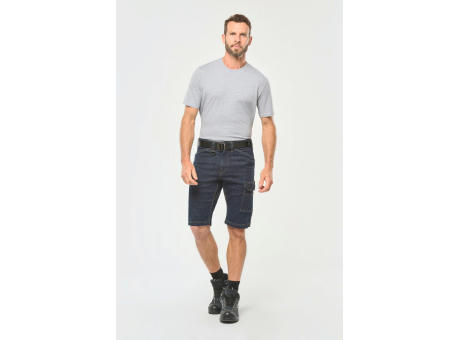 Bermuda denim multibolsillos hombre