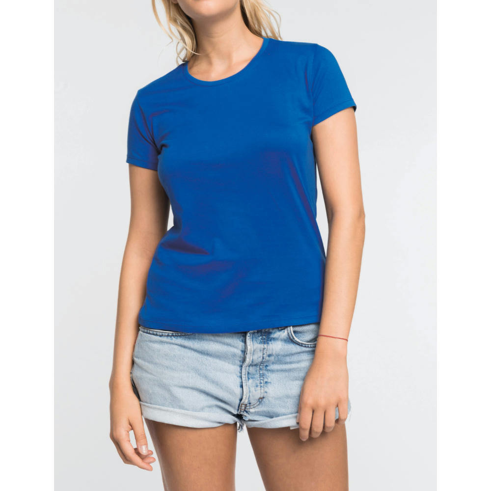 Camiseta con cuello redondo manga corta mujer