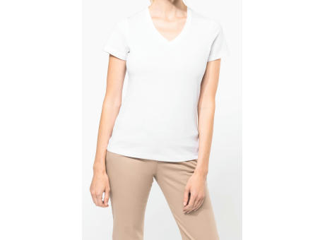 Camiseta Supima® cuello de pico manga corta mujer