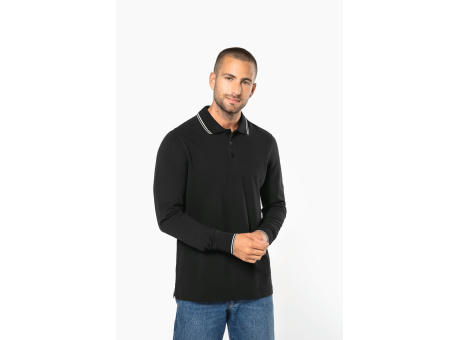 Polo piqué manga larga hombre