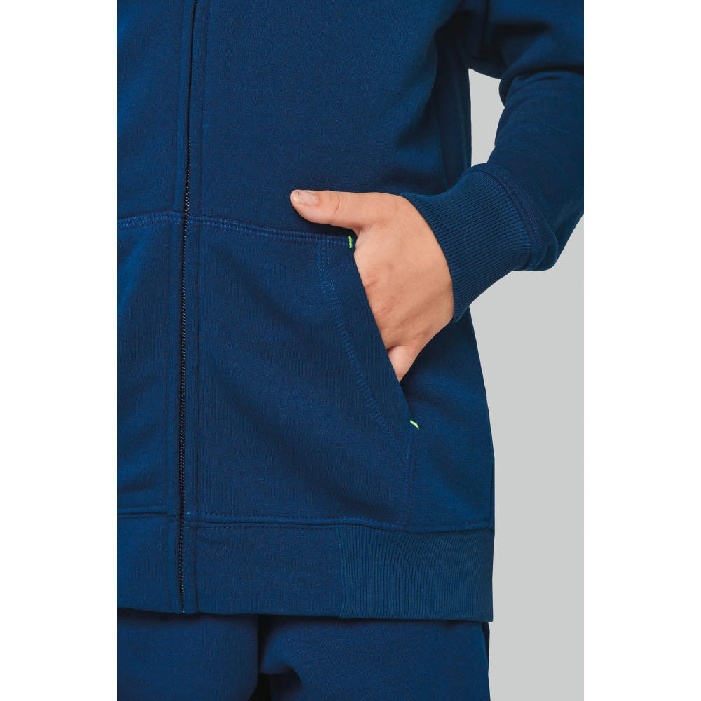 Chaqueta cremallera y capucha infantil