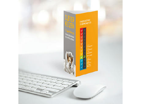 Energiesparthermometer-Tischaufsteller, hochkant