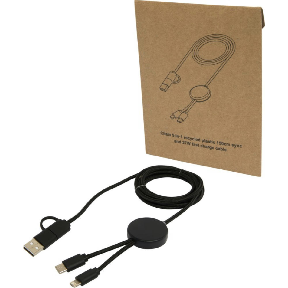 Citala 150 cm 5-in-1 Kabel aus recyceltem Kunststoff für Datenübertragung und 27W Schnellladung