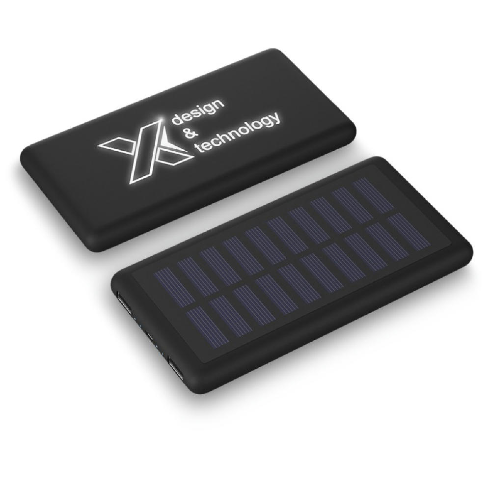 SCX.design P30 8000 mAh Solar Powerbank mit Leuchtlogo