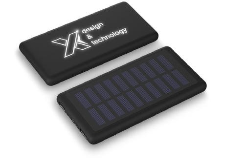 SCX.design P30 8000 mAh Solar Powerbank mit Leuchtlogo