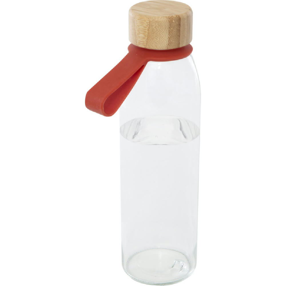 Porto 500 ml Glas-Flasche mit Silikongriff und Bambusdeckel 