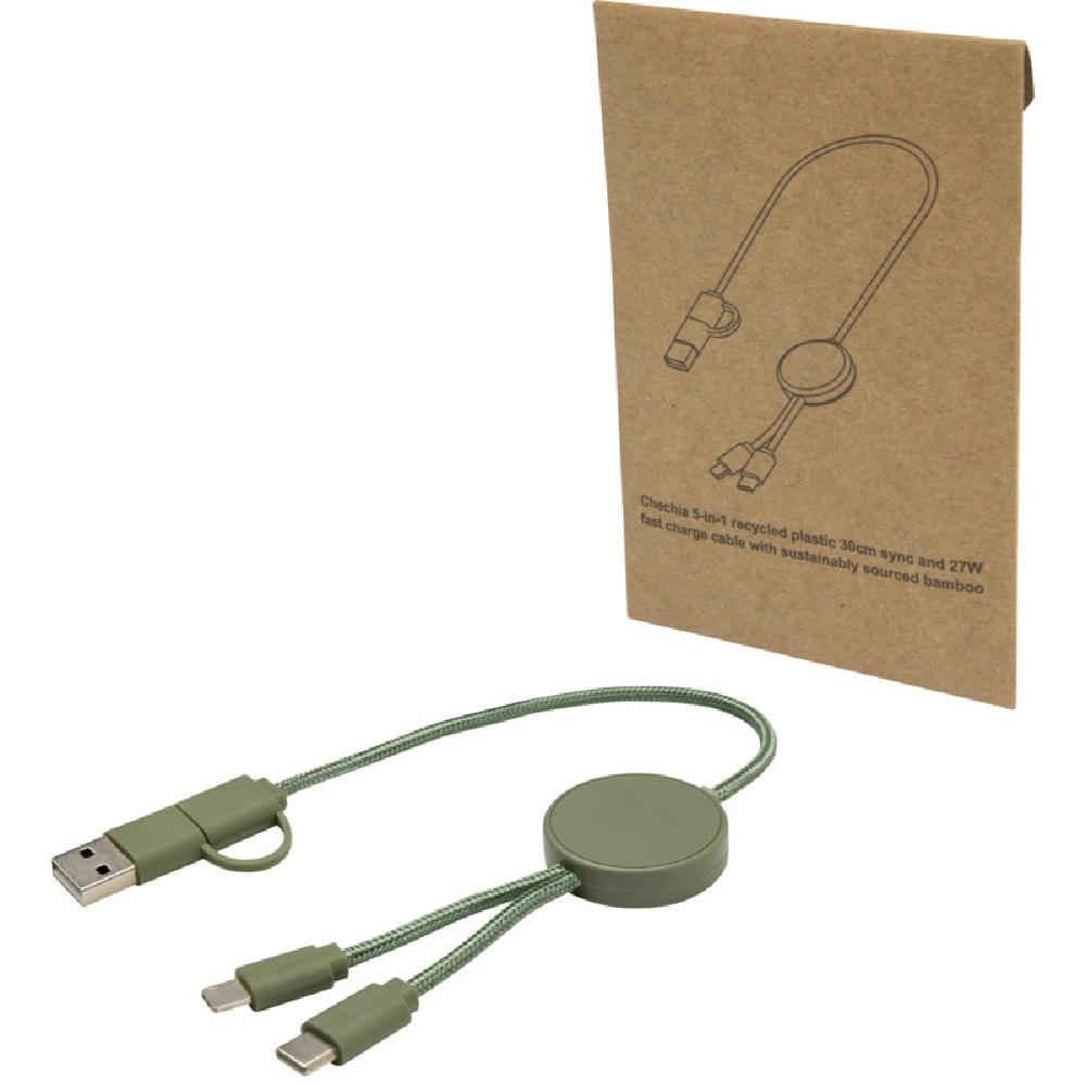 Citala 30 cm 5-in-1 Kabel aus recyceltem Kunststoff für Datenübertragung und 27W Schnellladung