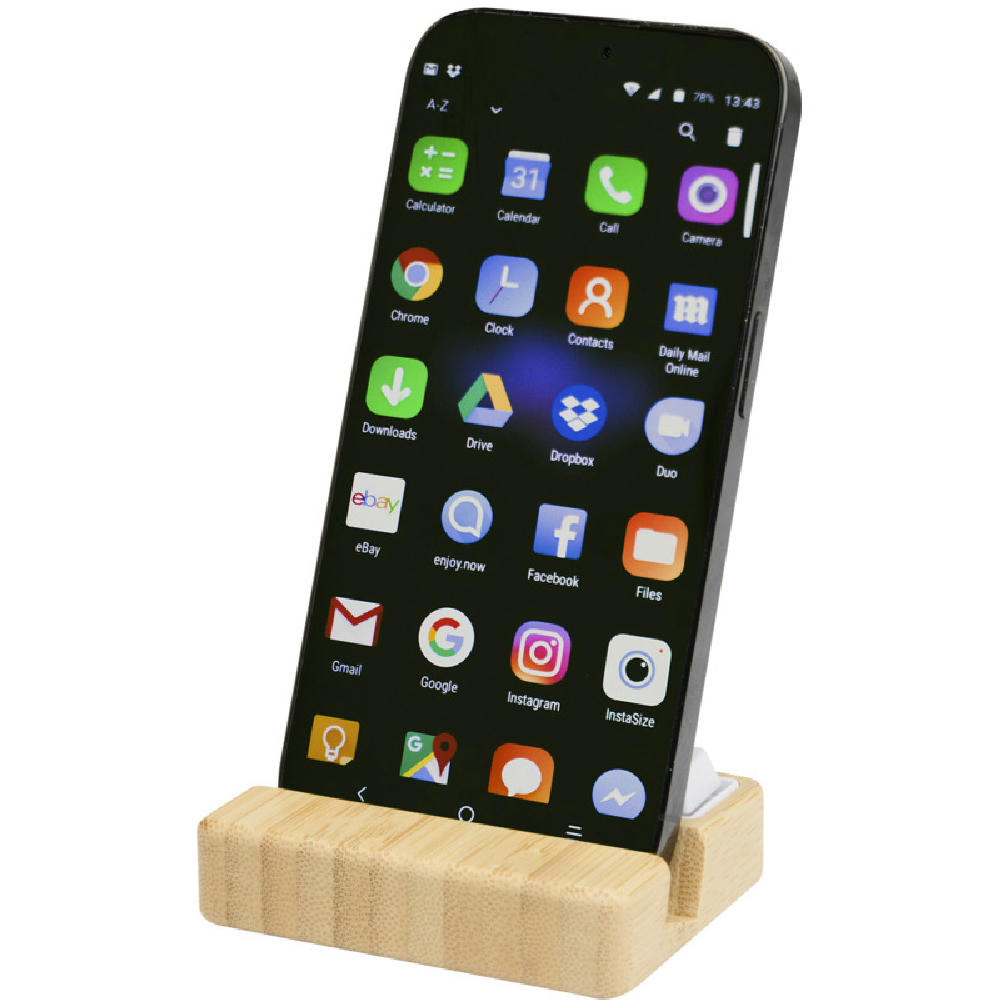 Algol Smartphonehalterung  aus recyceltem Kunststoff mit Fidget-Toy mit Bambusdetails