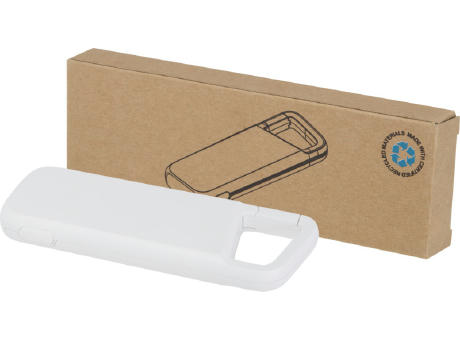 Alkes 12 W 5.000 mAh wasserfeste Powerbank aus recyceltem Kunststoff mit Karabinerhaken