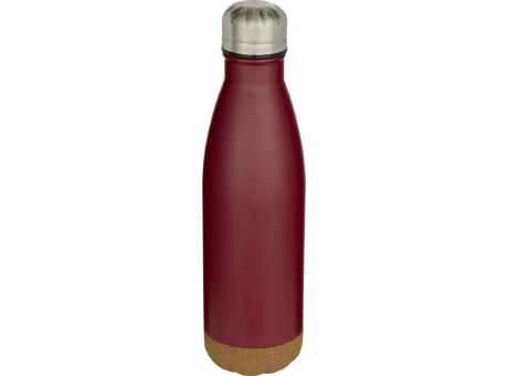 Cove 500 ml doppelwandige, vakuumisolierte Trinkflasche aus Edelstahl mit Korkdetails