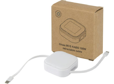 Gloas Aufrollbares 5 in 1 Kabel aus Recyclingmaterial mit Datensynchronisierung und 100 W Schnellladefunktion sowie Smartphone Toolkit