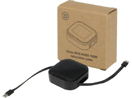 Gloas Aufrollbares 5 in 1 Kabel aus Recyclingmaterial mit Datensynchronisierung und 100 W Schnellladefunktion sowie Smartphone Toolkit