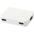 Gaia 4 Port USB Hub mit USB-A- und Typ-C-Ausgang und zwei Eingängen aus recyceltem Kunststoff