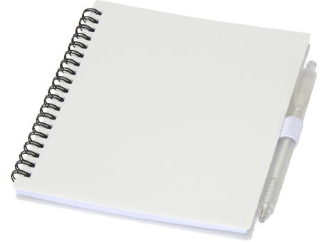 Niove Softcover Notizbuch aus recyceltem Kunststoff mit Kugelschreiber (blaue Mine)