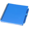 Niove Softcover Notizbuch aus recyceltem Kunststoff mit Kugelschreiber (blaue Mine)