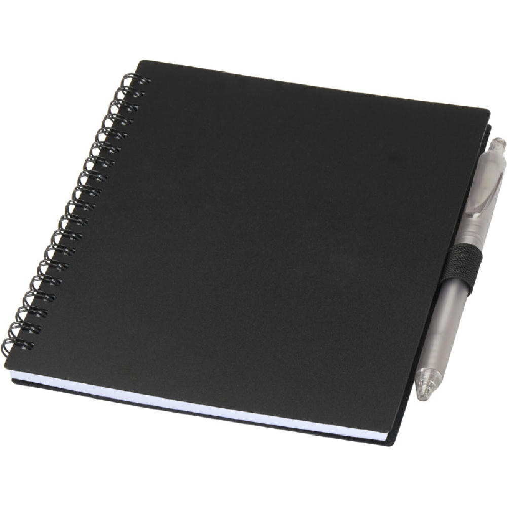 Niove Softcover Notizbuch aus recyceltem Kunststoff mit Kugelschreiber (blaue Mine)