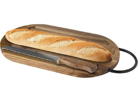 Prestige Akazienholz Schneidebrett mit Brotmesser