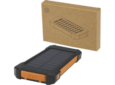Altair 10 W 5000 mAh robuste Solar Powerbank aus recyceltem Kunststoff mit integrierter Taschenlampe
