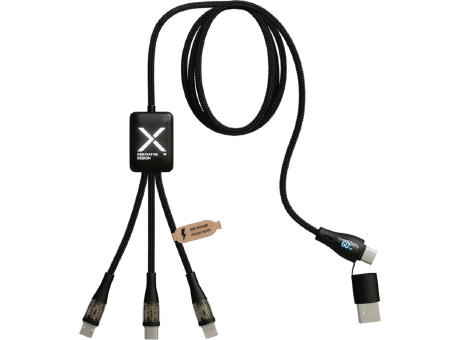 SCX.design C51 60W 5 in 1 Schnellladekabel aus rPET mit Display