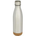 Cove 500 ml doppelwandige, vakuumisolierte Trinkflasche aus Edelstahl mit Korkdetails