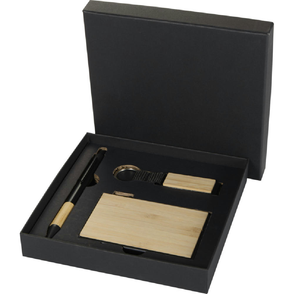 Minka Set mit Kugelschreiber aus RCS Recycling-Aluminium, Schlüsselanhänger und RFID-Kartenhalter