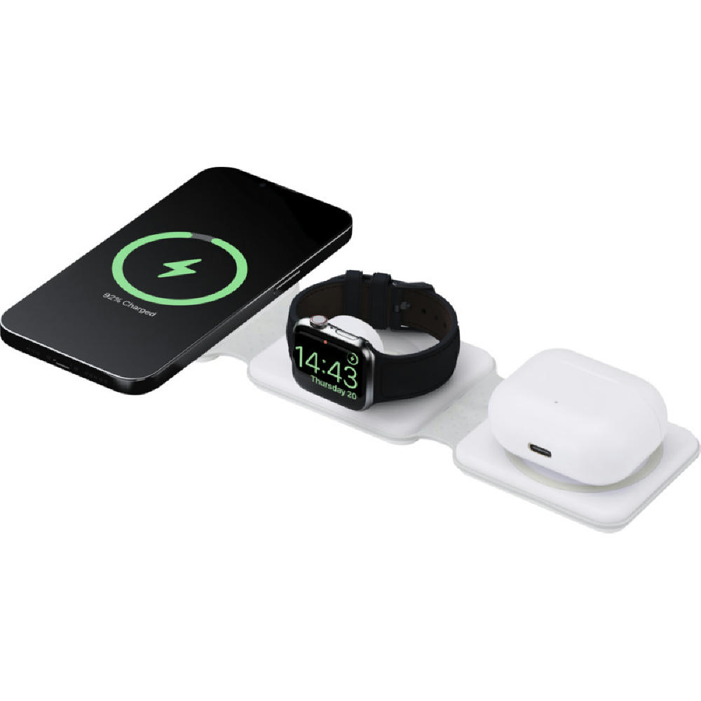 Armus 15 W 3-in-1 zusammenklappbares kabelloses Ladegerät aus recyceltem Kunststoff