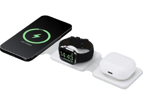 Armus 15 W 3-in-1 zusammenklappbares kabelloses Ladegerät aus recyceltem Kunststoff