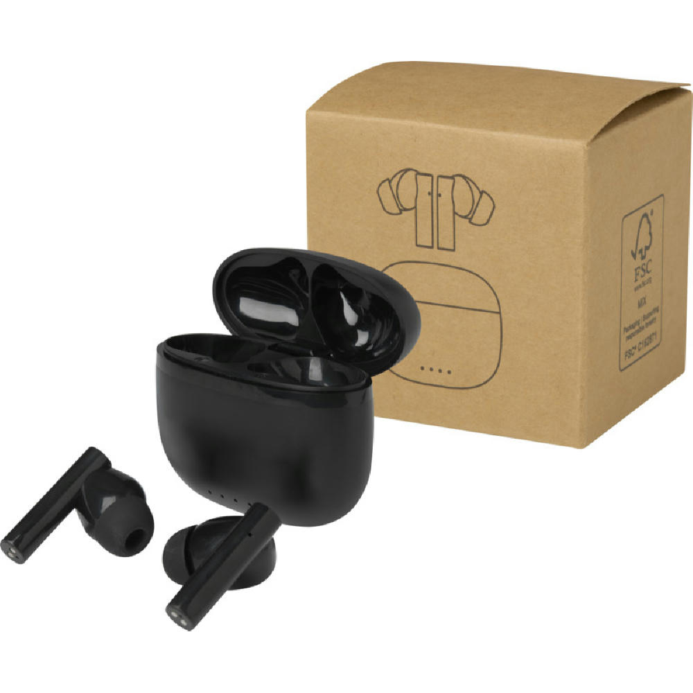 Alterf True Wireless Bluetooth® Headset aus recyceltem Kunststoff mit Silikon-Ohrstöpseln