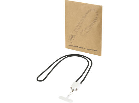 Ion 65 W 5-in-1-Ladekabel mit Lanyard aus recyceltem Kunststoff