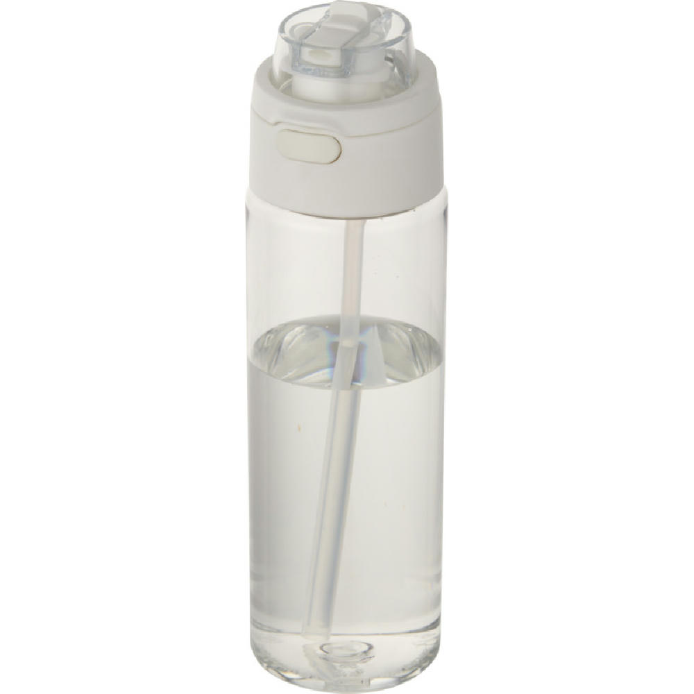 Theron 700 ml RCS Trinkflasche aus recyceltem Kunststoff mit Multifunktionsdeckel und Klappstrohhalm