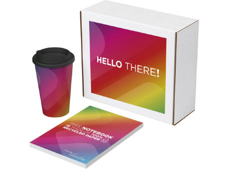 Kendal Set aus recyceltem Material Novella Austen Notizbuch und Americano Becher
