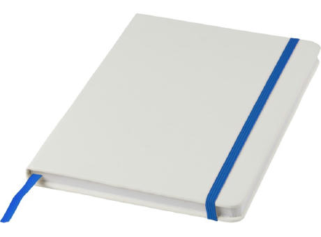 Spectrum weißes A5 Notizbuch mit farbigem Gummiband