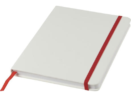 Spectrum weißes A5 Notizbuch mit farbigem Gummiband