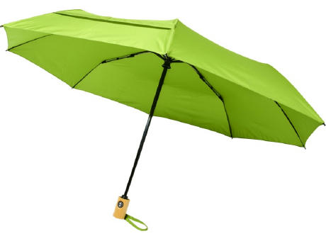 Bo 21" Vollautomatik Kompaktregenschirm aus recyceltem PET-Kunststoff