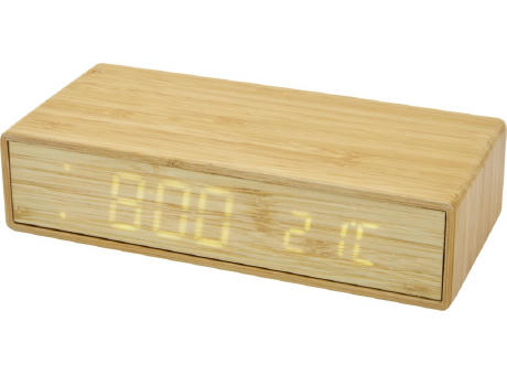 Minata kabelloses Bambus-Ladegerät mit Uhr