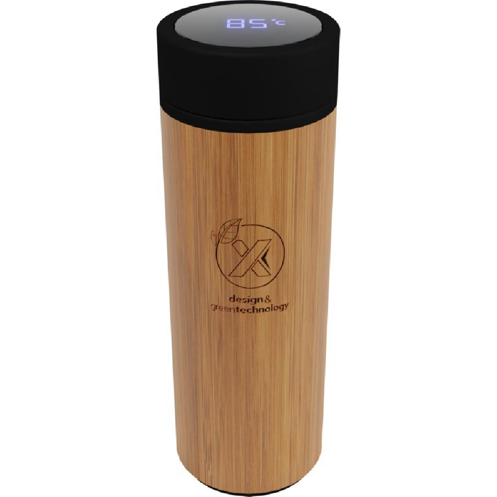 SCX.design D11 500 ml Smart Flasche  aus Bambus mit Leuchtlogo