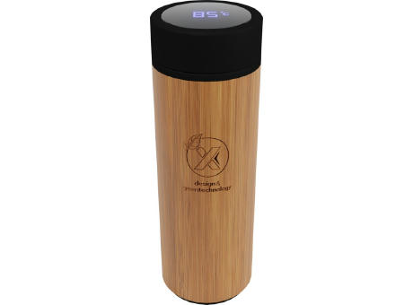 SCX.design D11 500 ml Smart Flasche  aus Bambus mit Leuchtlogo