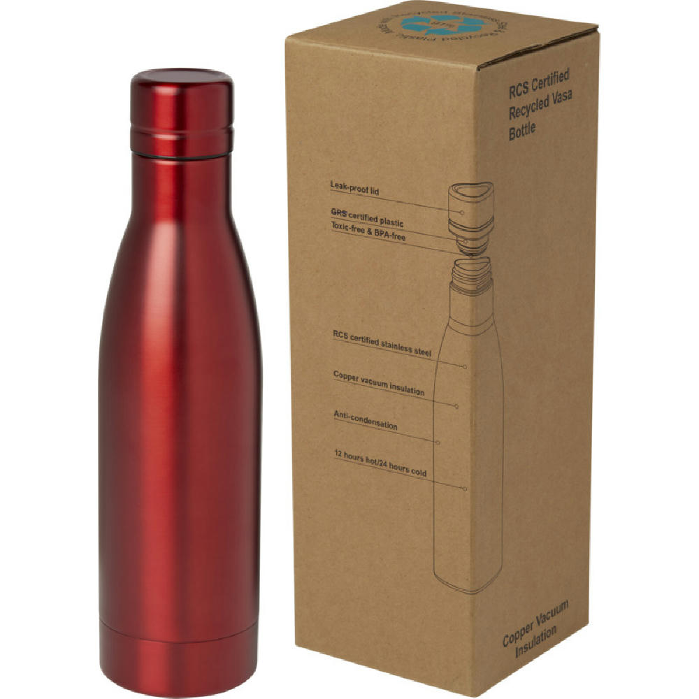 Vasa RCS-zertifizierte Kupfer-Vakuum Isolierflasche aus recyceltem Edelstahl, 500 ml