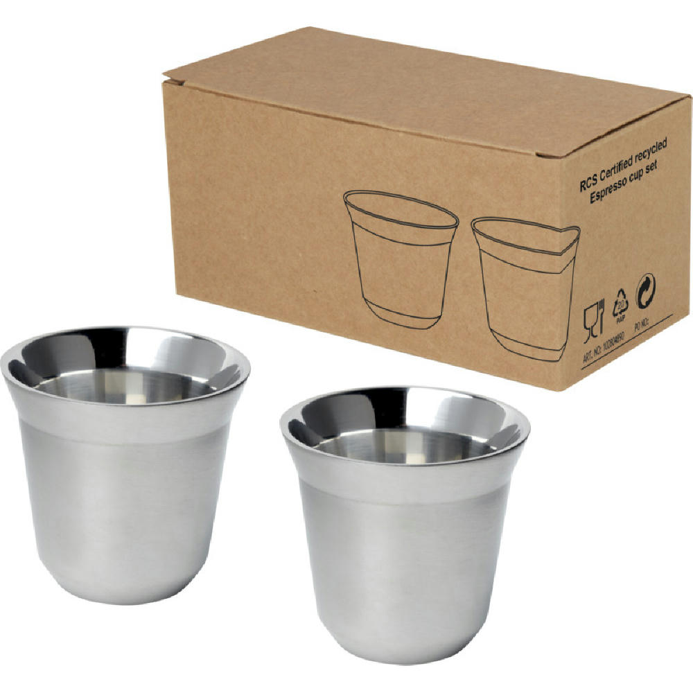 Duo 80 ml RCS-zertifiziertes Espressotassen Set aus Edelstahl 