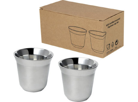 Duo 80 ml RCS-zertifiziertes Espressotassen Set aus Edelstahl 