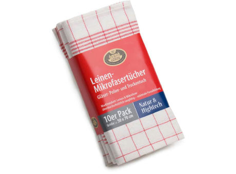Leinen und Microfaser Gläser- und Poliertuch