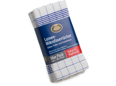 Leinen und Microfaser Gläser- und Poliertuch