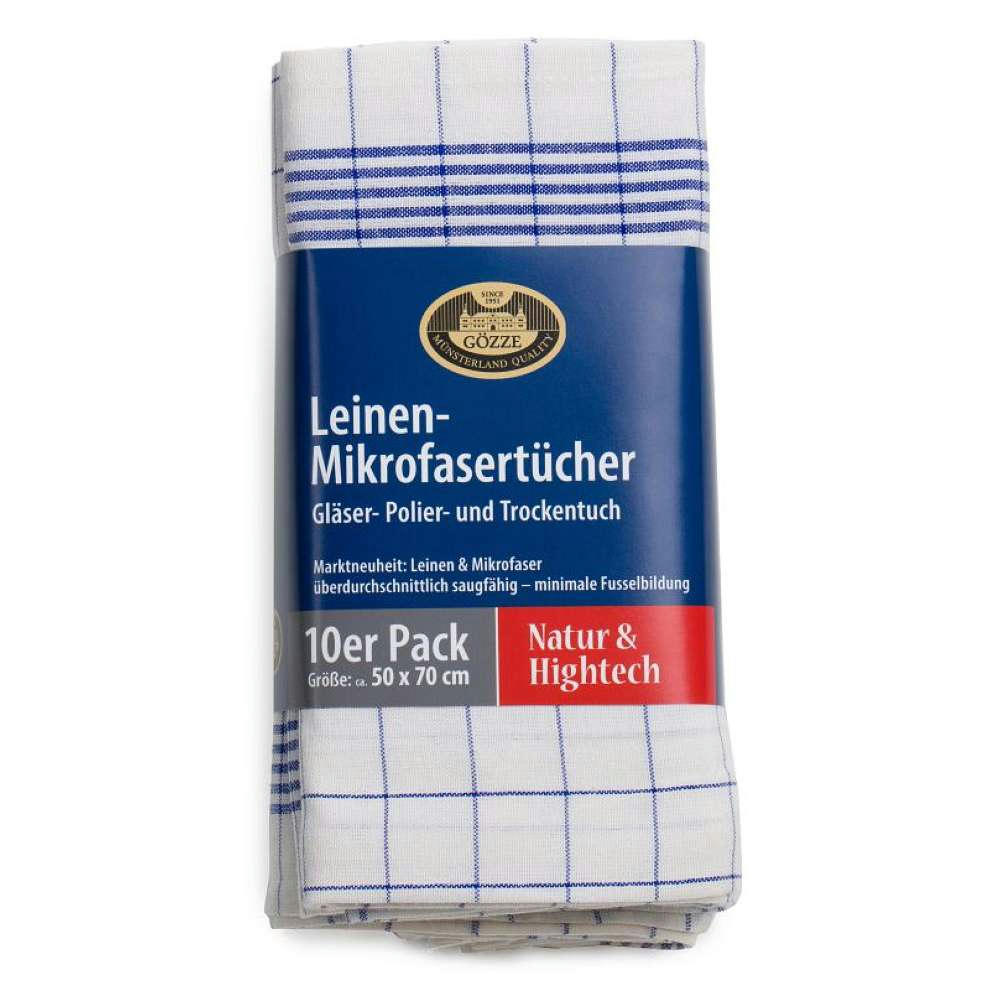 Leinen und Microfaser Gläser- und Poliertuch