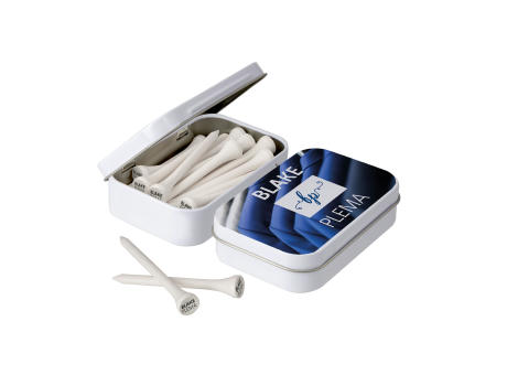 Blechdose mit 20 Tees 70 mm